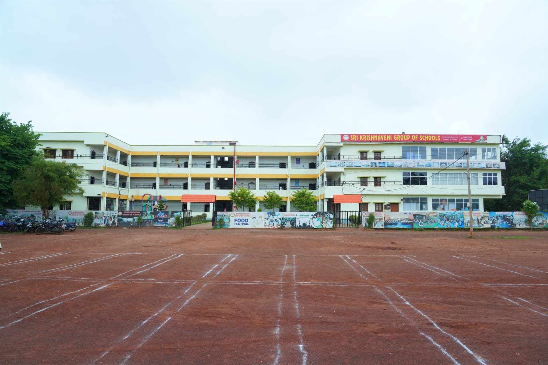 Sri Krishnaveni Group of Schools building and open ground